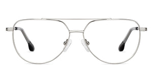 Silver Rectangle Full Rim Unisex Eyeglasses by John Jacobs-149154