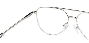Silver Rectangle Full Rim Unisex Eyeglasses by John Jacobs-149154