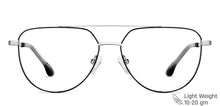 Load image into Gallery viewer, Silver Rectangle Full Rim Unisex Eyeglasses by John Jacobs-149156
