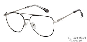 Silver Rectangle Full Rim Unisex Eyeglasses by John Jacobs-149156