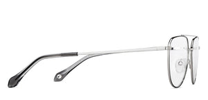 Silver Rectangle Full Rim Unisex Eyeglasses by John Jacobs-149156