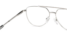 Load image into Gallery viewer, Silver Rectangle Full Rim Unisex Eyeglasses by John Jacobs-149156
