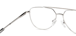 Silver Rectangle Full Rim Unisex Eyeglasses by John Jacobs-149156