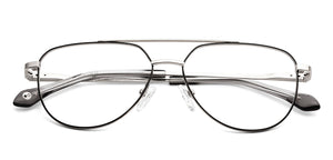 Silver Rectangle Full Rim Unisex Eyeglasses by John Jacobs-149156