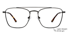 Load image into Gallery viewer, Black Rectangle Full Rim Unisex Eyeglasses by John Jacobs-149158