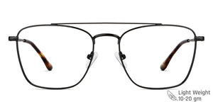 Black Rectangle Full Rim Unisex Eyeglasses by John Jacobs-149158