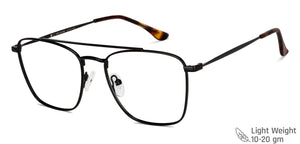 Black Rectangle Full Rim Unisex Eyeglasses by John Jacobs-149158