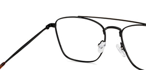 Black Rectangle Full Rim Unisex Eyeglasses by John Jacobs-149158