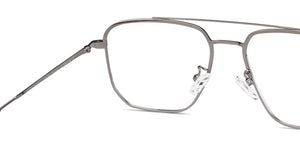Silver Rectangle Full Rim Unisex Eyeglasses by John Jacobs-149581