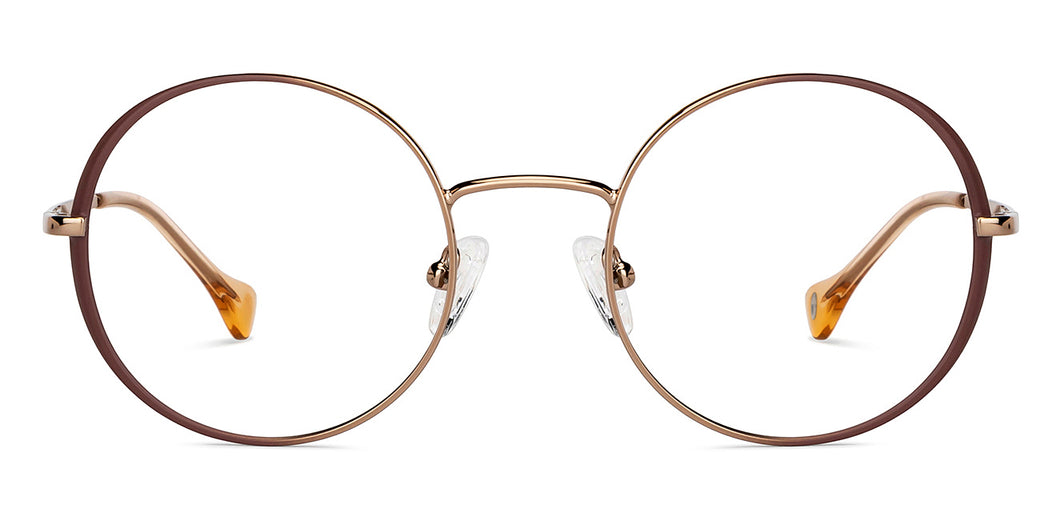 Copper Round Full Rim Unisex Eyeglasses by John Jacobs-149214