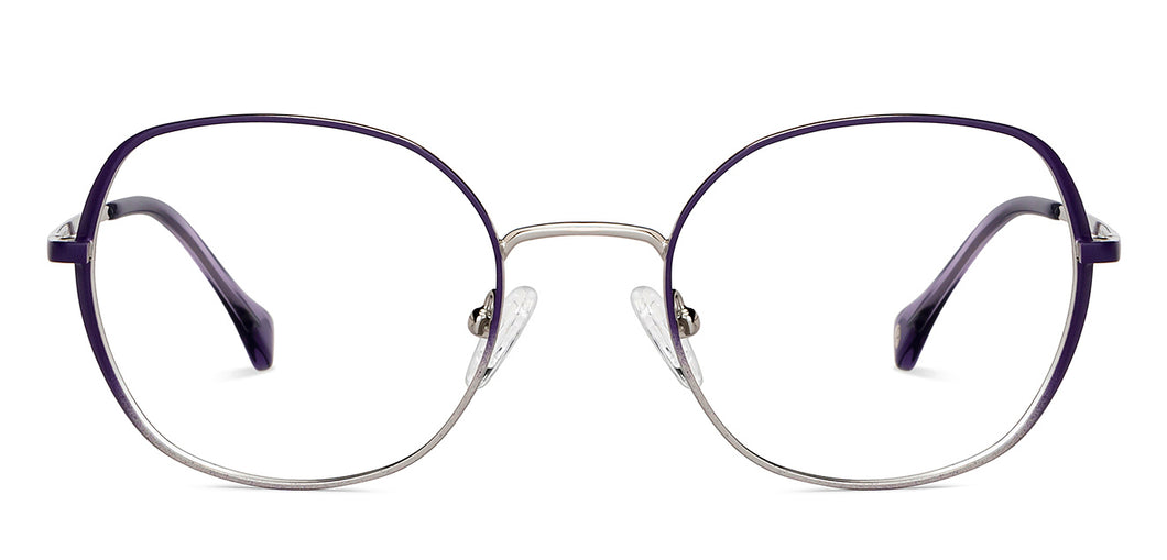 Silver Round Full Rim Unisex Eyeglasses by John Jacobs-149215