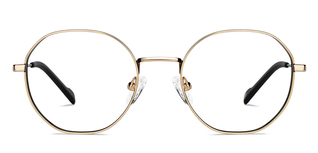 Gold Round Full Rim Unisex Eyeglasses by John Jacobs-149285