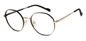 Gold Round Full Rim Unisex Eyeglasses by John Jacobs-149285