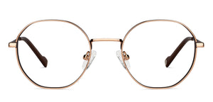 Gold Round Full Rim Unisex Eyeglasses by John Jacobs-149287