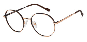 Gold Round Full Rim Unisex Eyeglasses by John Jacobs-149287