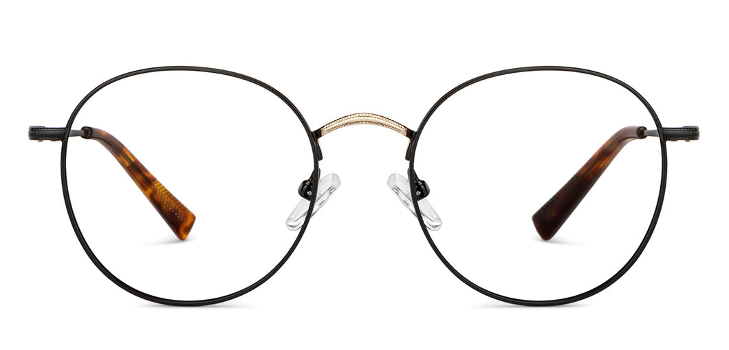 Gold Round Full Rim Unisex Eyeglasses by John Jacobs-150373