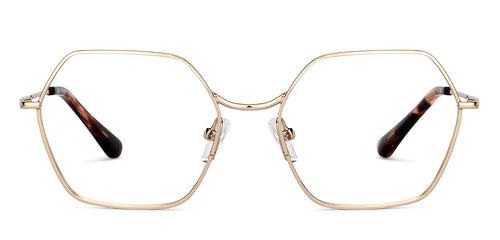 Gold Hexagonal Full Rim Unisex Eyeglasses by John Jacobs-150679