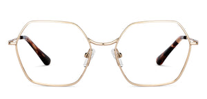 Gold Hexagonal Full Rim Unisex Eyeglasses by John Jacobs-150679