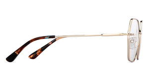 Gold Hexagonal Full Rim Unisex Eyeglasses by John Jacobs-150679