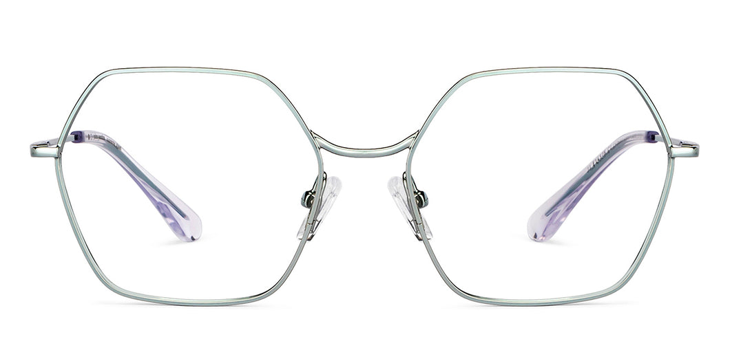 Gunmetal Hexagonal Full Rim Unisex Eyeglasses by John Jacobs-150680