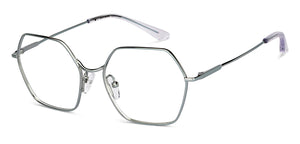 Gunmetal Hexagonal Full Rim Unisex Eyeglasses by John Jacobs-150680