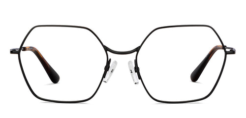 Black Hexagonal Full Rim Unisex Eyeglasses by John Jacobs-150681