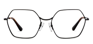 Black Hexagonal Full Rim Unisex Eyeglasses by John Jacobs-150681
