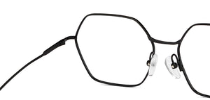 Black Hexagonal Full Rim Unisex Eyeglasses by John Jacobs-150681