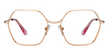 Load image into Gallery viewer, Gold Hexagonal Full Rim Unisex Eyeglasses by John Jacobs-150682