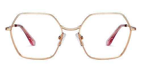 Gold Hexagonal Full Rim Unisex Eyeglasses by John Jacobs-150682