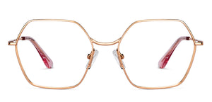 Gold Hexagonal Full Rim Unisex Eyeglasses by John Jacobs-150682
