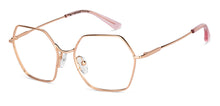 Load image into Gallery viewer, Gold Hexagonal Full Rim Unisex Eyeglasses by John Jacobs-150682