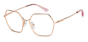 Gold Hexagonal Full Rim Unisex Eyeglasses by John Jacobs-150682