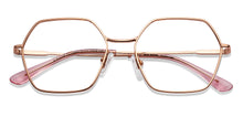 Load image into Gallery viewer, Gold Hexagonal Full Rim Unisex Eyeglasses by John Jacobs-150682