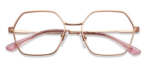 Gold Hexagonal Full Rim Unisex Eyeglasses by John Jacobs-150682