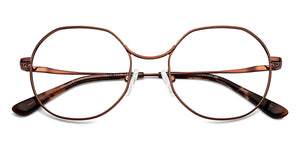 Copper Hexagonal Full Rim Unisex Eyeglasses by John Jacobs-150686