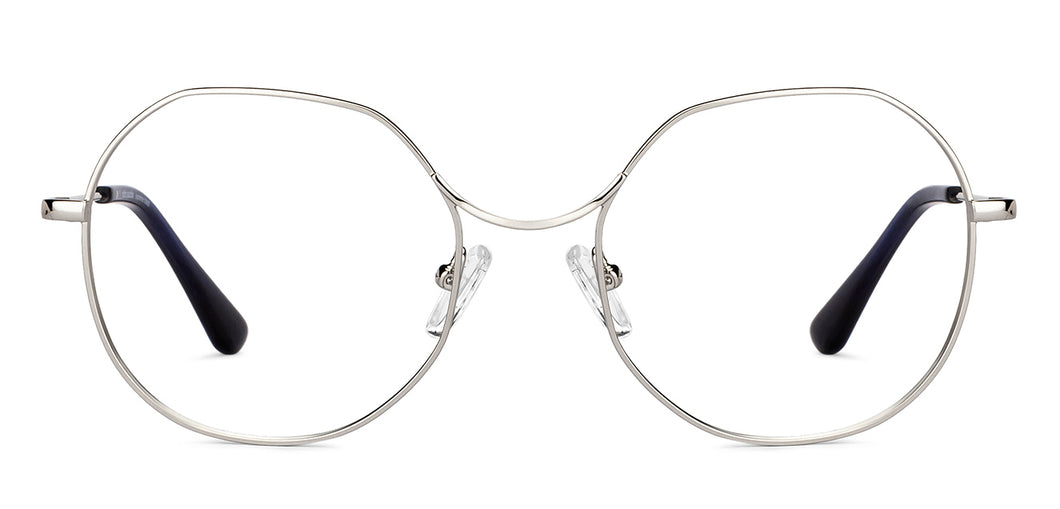 Gunmetal Hexagonal Full Rim Unisex Eyeglasses by John Jacobs-150687