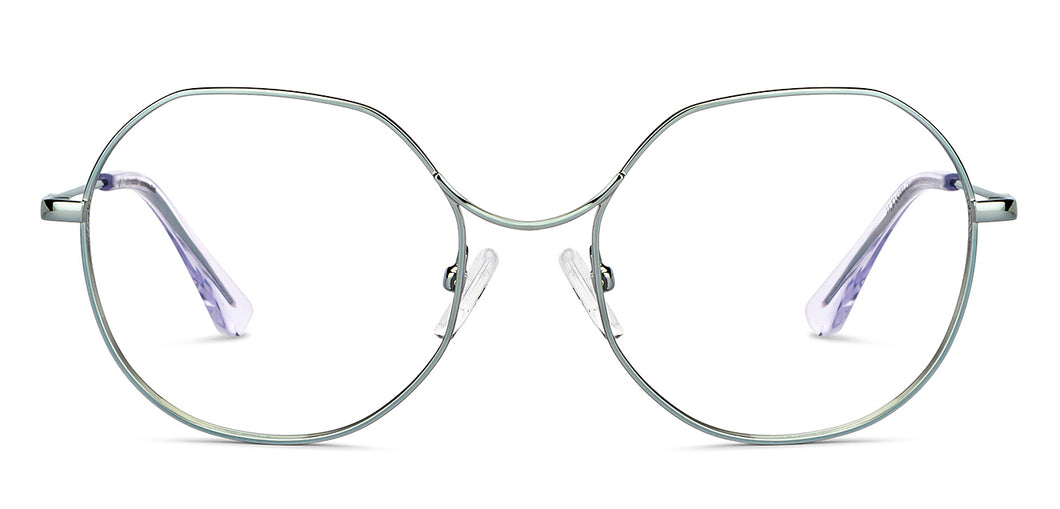 Gunmetal Hexagonal Full Rim Unisex Eyeglasses by John Jacobs-150688