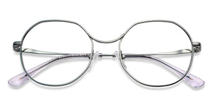 Gunmetal Hexagonal Full Rim Unisex Eyeglasses by John Jacobs-150688