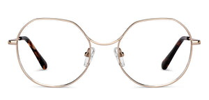 Gold Hexagonal Full Rim Unisex Eyeglasses by John Jacobs-150689