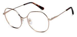 Gold Hexagonal Full Rim Unisex Eyeglasses by John Jacobs-150689