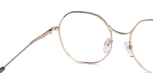 Gold Hexagonal Full Rim Unisex Eyeglasses by John Jacobs-150689