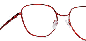 Maroon Hexagonal Full Rim Unisex Eyeglasses by John Jacobs-150691