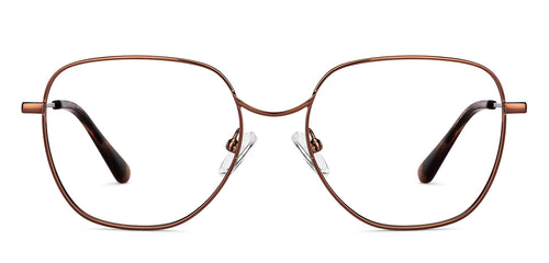 Copper Hexagonal Full Rim Unisex Eyeglasses by John Jacobs-150692
