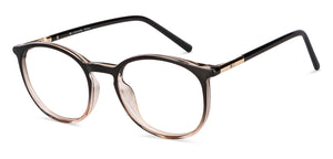 Gold Black Round Full Rim Unisex Eyeglasses by John Jacobs-150859