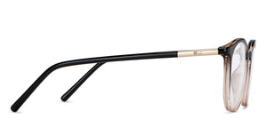 Gold Black Round Full Rim Unisex Eyeglasses by John Jacobs-150859