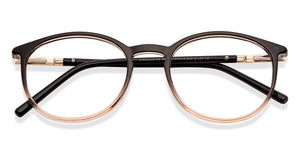 Gold Black Round Full Rim Unisex Eyeglasses by John Jacobs-150859