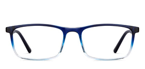 Blue Rectangle Full Rim Unisex Eyeglasses by John Jacobs-150865
