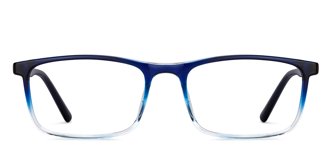 Blue Rectangle Full Rim Unisex Eyeglasses by John Jacobs-150865