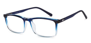 Blue Rectangle Full Rim Unisex Eyeglasses by John Jacobs-150865